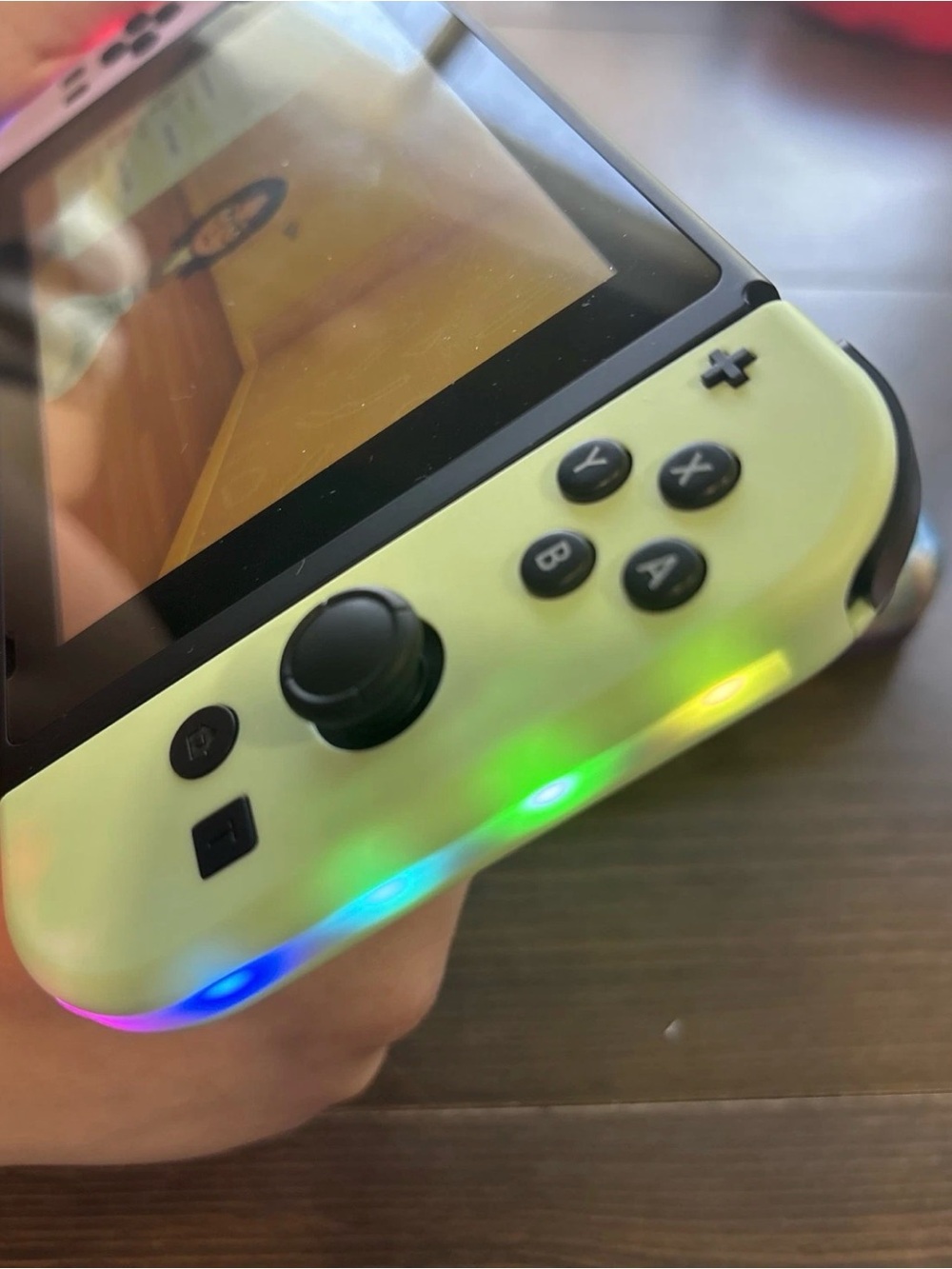 For Nintendo Switch Joy Con Controllers Pair with RGB Lights Neon Purple/Green